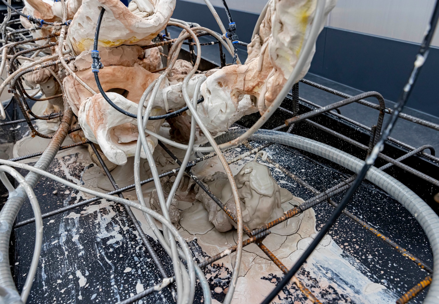 Installation view of Mire Lee, As we lay dying, 2022. Image courtesy of the artist and Kunstmuseum Den Haag.