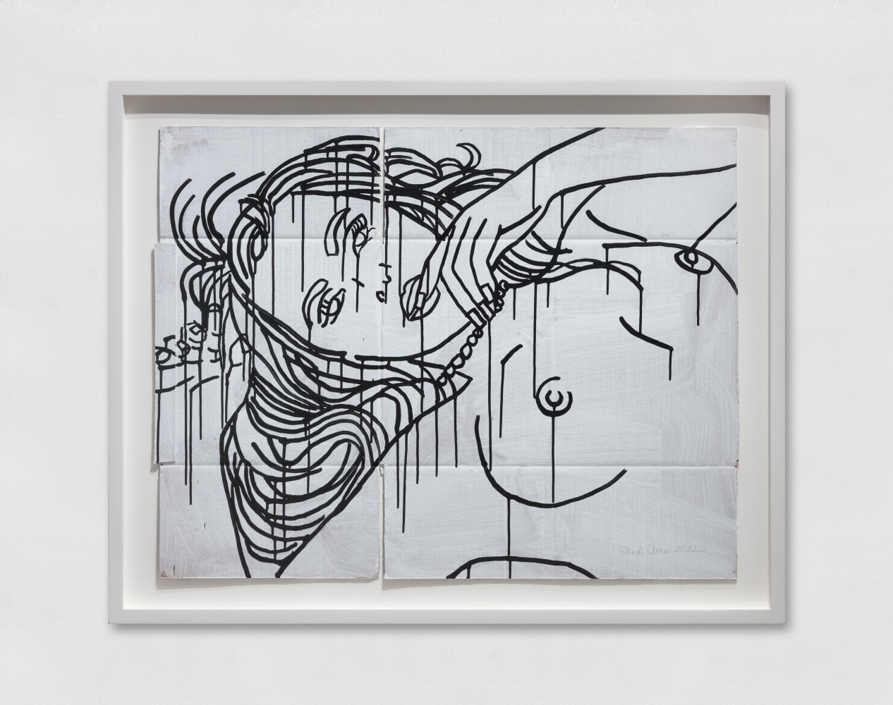 Ghada Amer (b. 1963)
A DRAWING FOR AMINA, 2022
Acrylic and ink on cardboard
30 1/2 x 38 1/2 inches
77.5 x 97.8 cm
