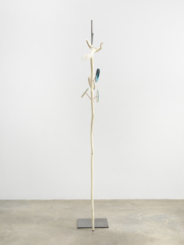 Minouk Lim (b. 1968)

Enwinded Score, 2022

Wood cane, cuttlebone, metal plate

70 7/8 x 13 1/2 x 8 inches

180 x 34.3 x 20.3 cm