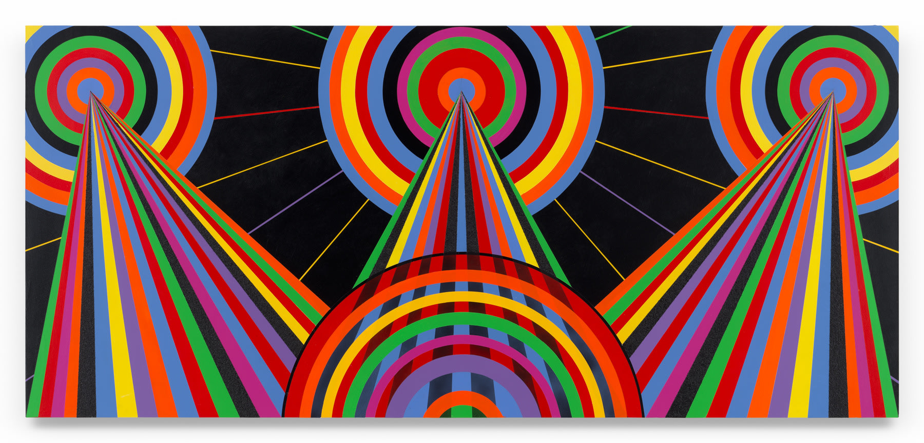 Rico Gatson,&amp;nbsp;Untitled (Megastar), 2025, Acrylic paint and glitter on wood, 36 x 80 inches, 91.4 x 203.2 cm, MMG#37980