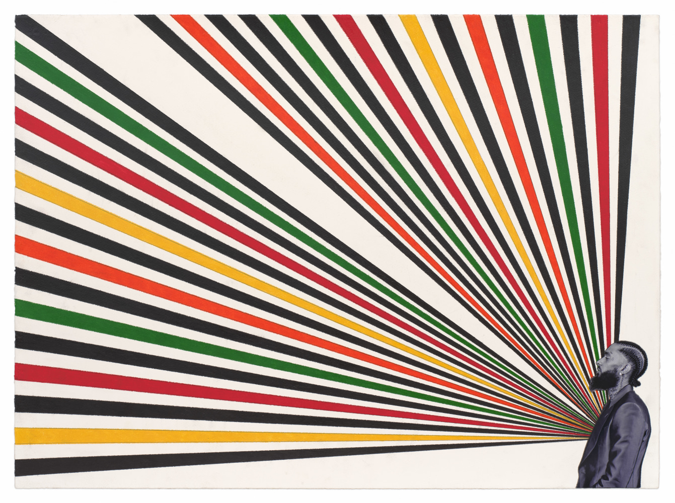 Nipsey, 2024, Colored pencil and photograph collage on paper, 22 x 30 inches, 55.9 x 76.2 cm,&amp;nbsp;MMG#36560