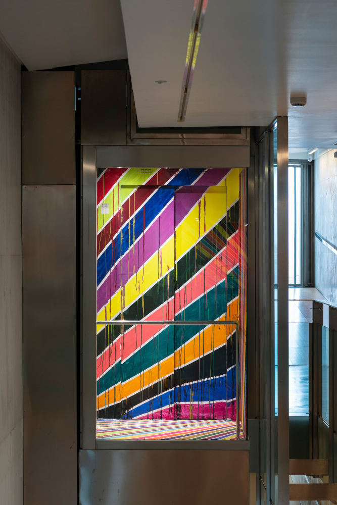 Installation view of &amp;quot;WHATWETHINKASINSIGNIFICANTPROVIDESTHEPURESTAIRWEBREATHE&amp;quot; at Es Baluard Museu, Palma, Spain.
&amp;copy; Es Baluard Museu /&amp;nbsp;Markus Linnenbrink, VEGAP, Illes Balears, 2025.
Photo: David Bonet.