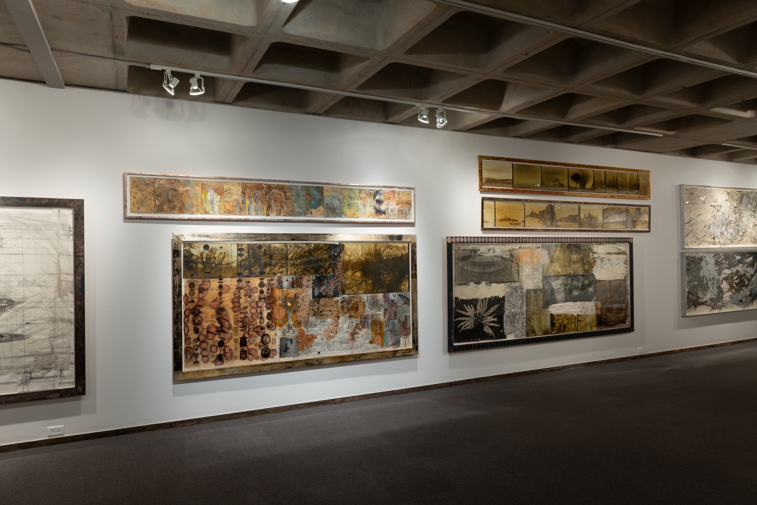 Installation view of&amp;nbsp;Freehand: Drawings and Prints by Judy Pfaff&amp;nbsp;at the Anderson Gallery, Drake University