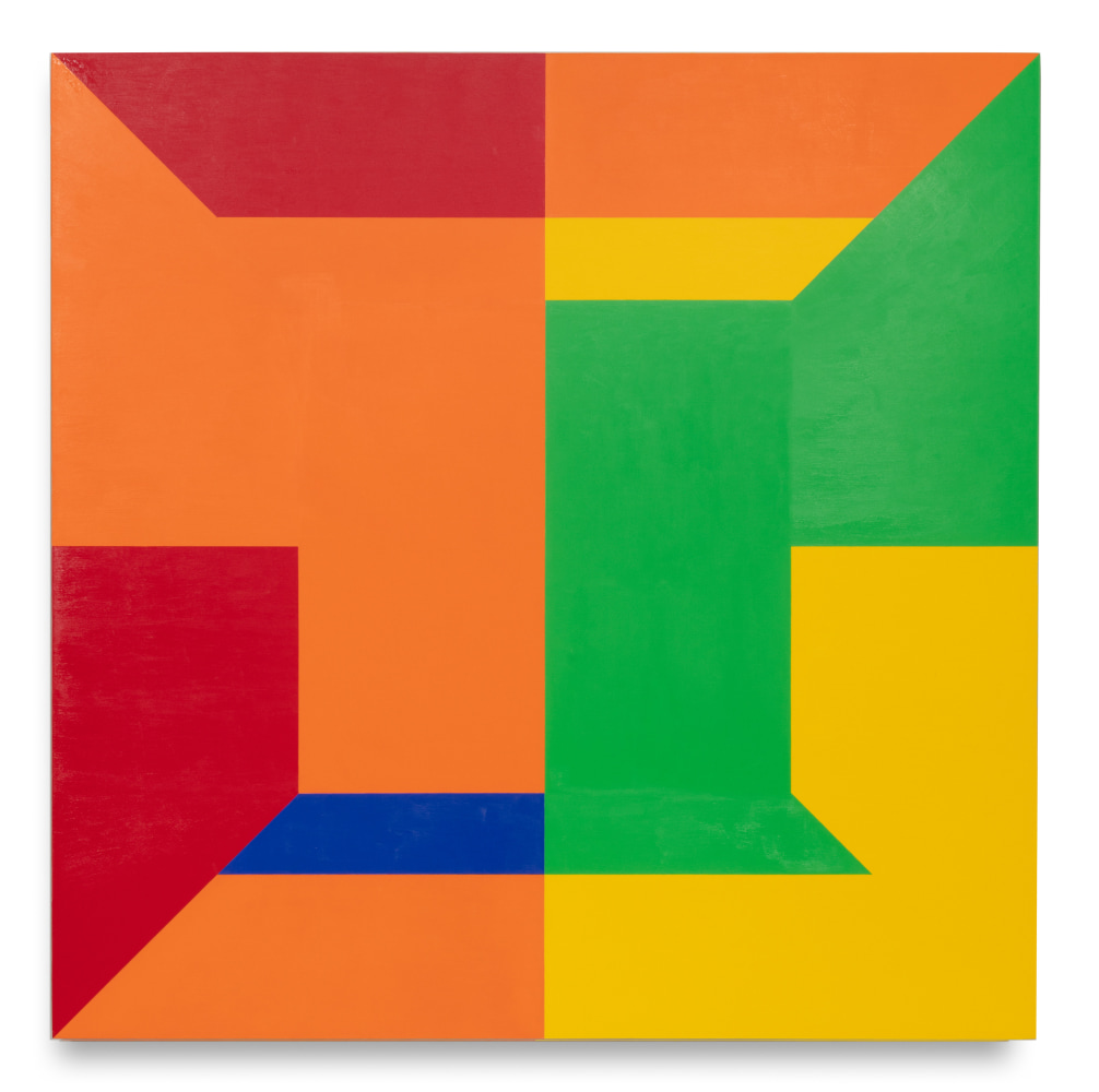 Untitled (2,2,2), 2019, Acrylic paint on canvas over aluminum panel, 48 x 48 x 1 1/2 inches, 121.9 x 121.9 x 3.8 cm