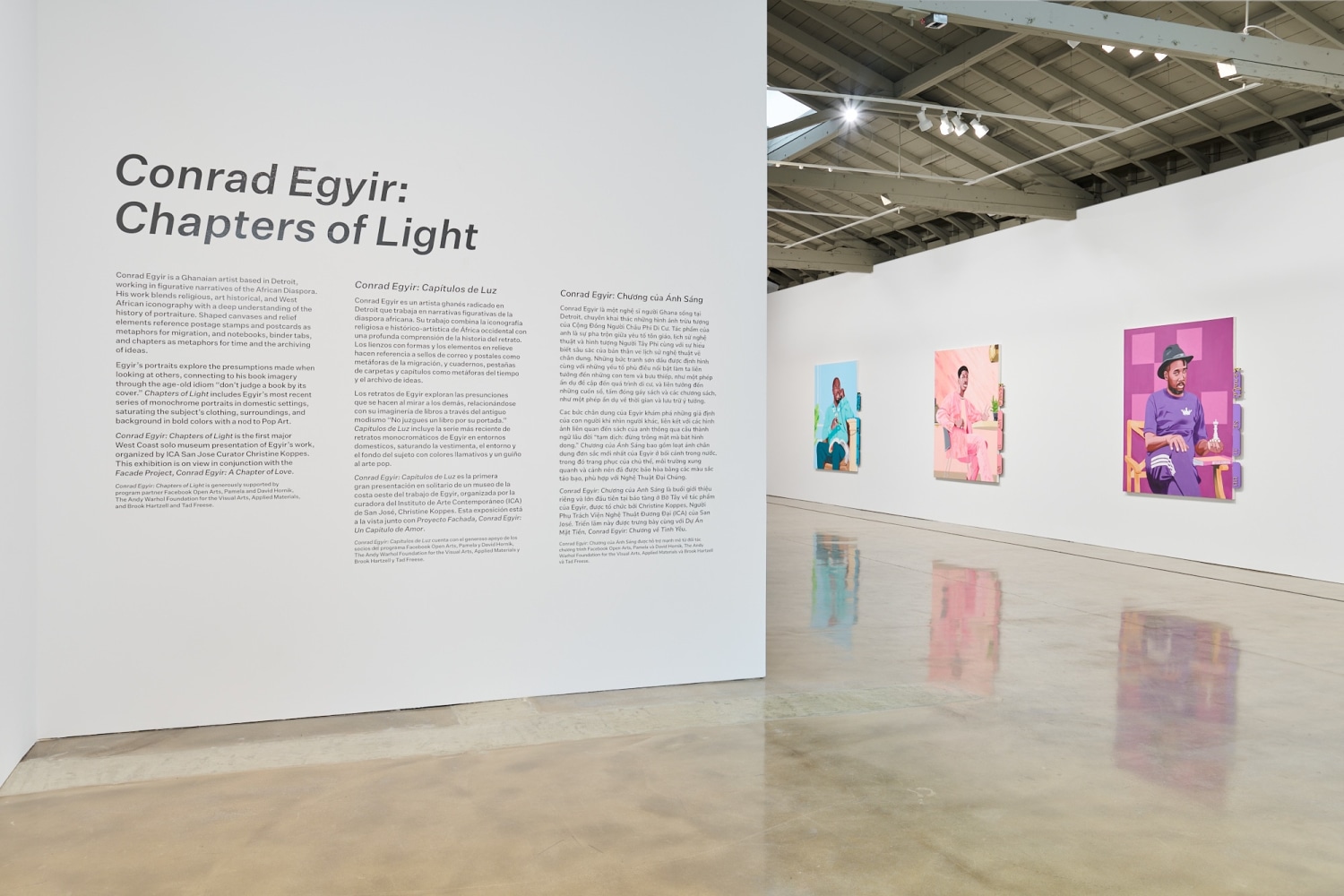 Installation view of&amp;nbsp;Conrad Egyir: Chapters of Light, 2021, ICA San Jos&amp;eacute;. Photo: Impart Photography.