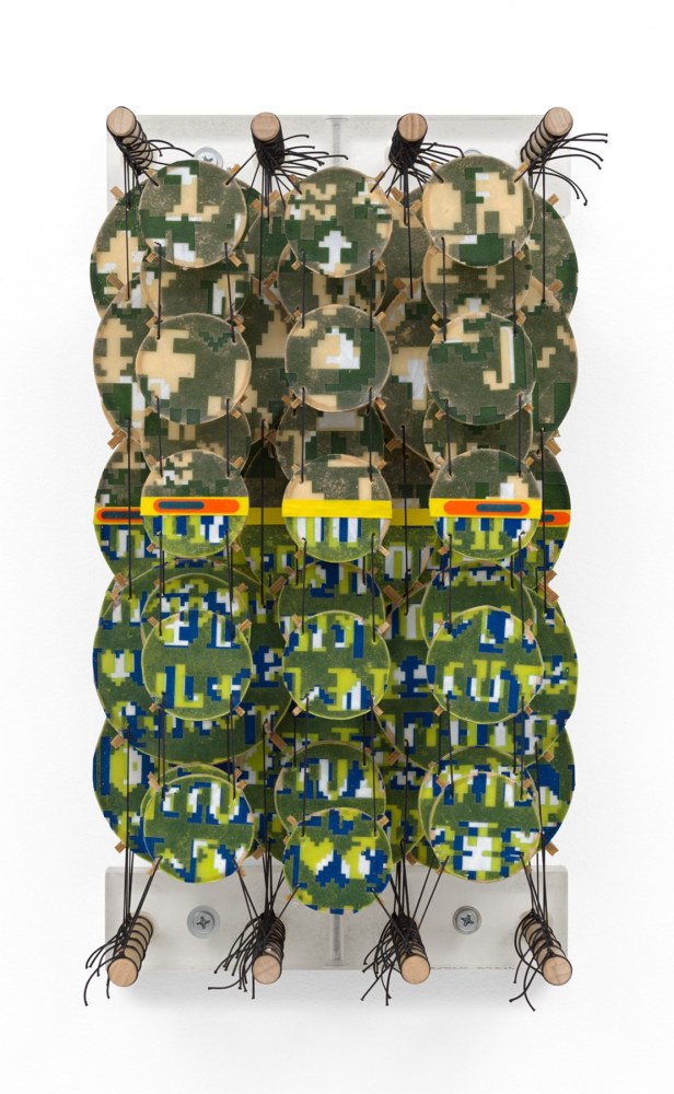 Jacob Hashimoto,&amp;nbsp;Underestimating the Moon V, 2024, Acrylic, bamboo, paper, wood, and Dacron, 13 x 7 x 8 1/4 inches, 33 x 17.8 x 21 cm, MMG#36949