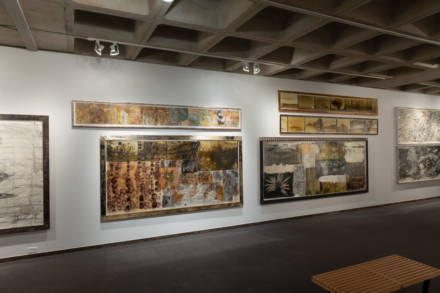 Installation view of&amp;nbsp;Freehand: Drawings and Prints by Judy Pfaff&amp;nbsp;at the Anderson Gallery, Drake University