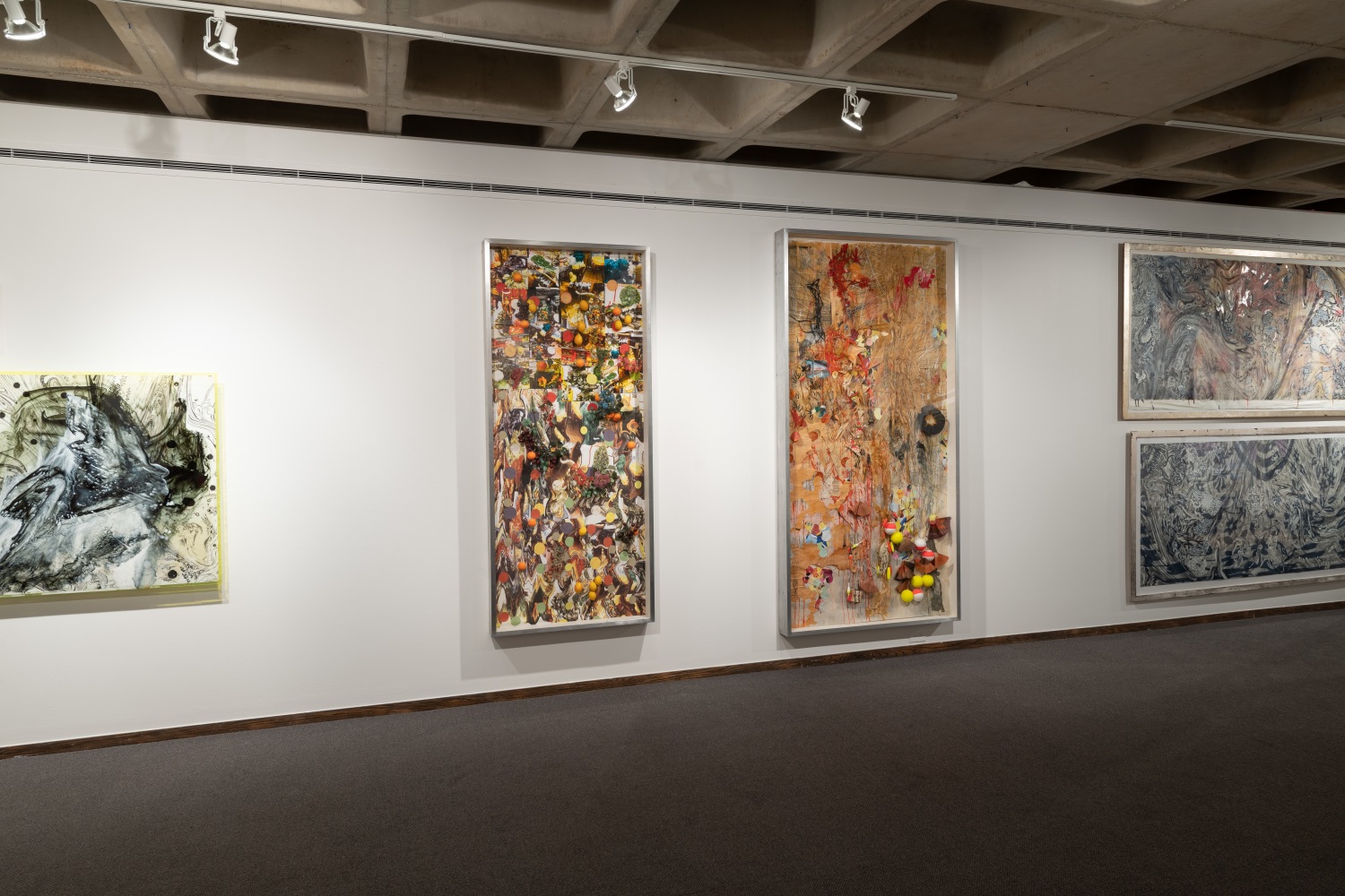 Installation view of&amp;nbsp;Freehand: Drawings and Prints by Judy Pfaff&amp;nbsp;at the Anderson Gallery, Drake University