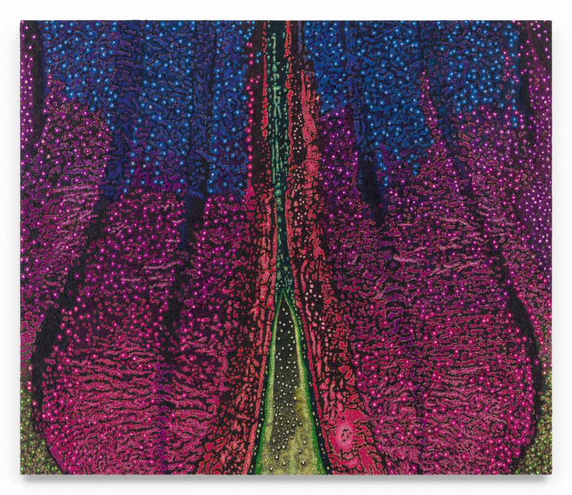 Douglas Melini, They Mostly Come Out At Night, 2025, Oil on linen, 72 x 84 inches, 182.9 x 213.4 cm, MMG#37984