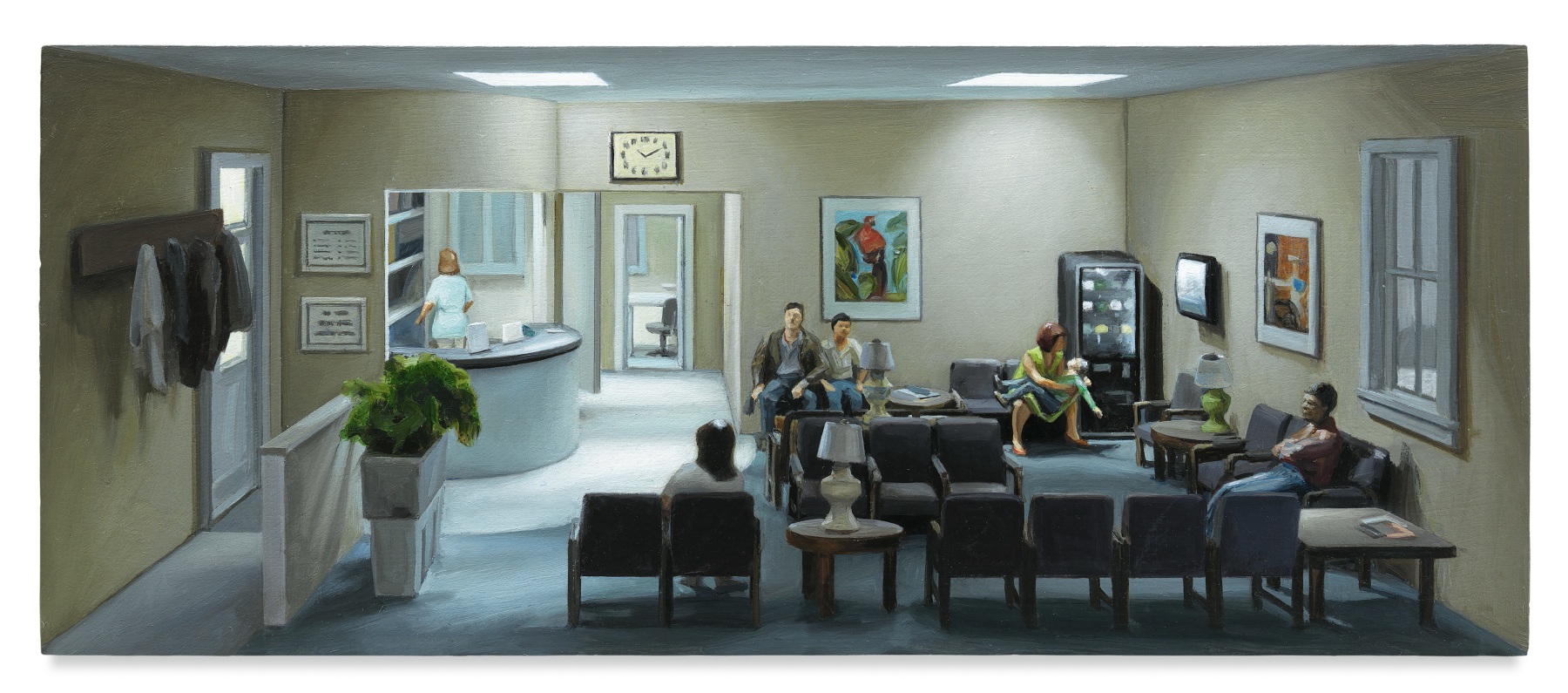 Emergency, 2019, Oil on panel, 4 1/2 x 11 inches, 11.4 x 27.9 cm