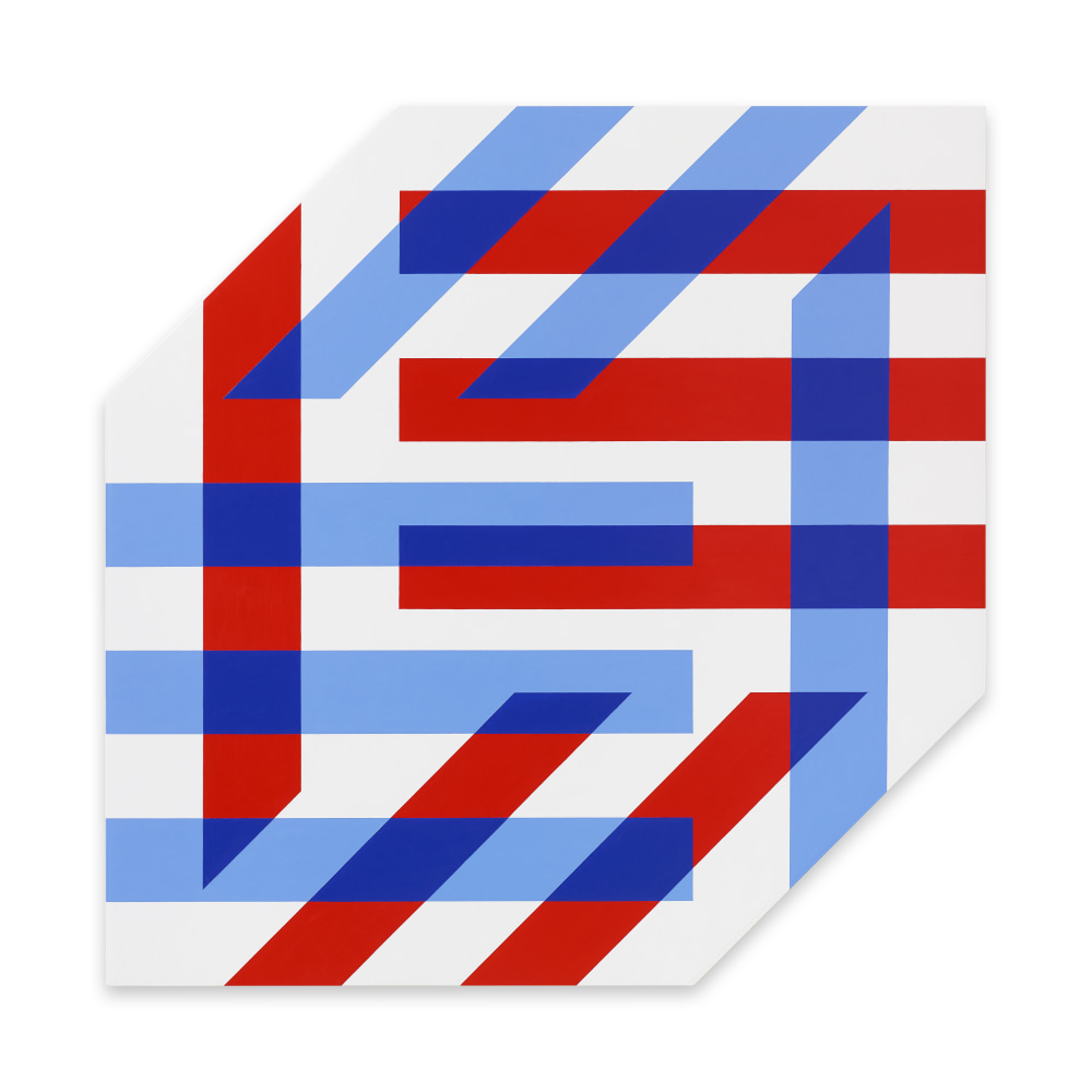 Untitled (7, 3, 5, in), 2018, Acrylic on canvas over aluminum, 48 x 48&amp;nbsp; x 1 1/2 inches, 121.9 x 121.9 x 3.8 cm