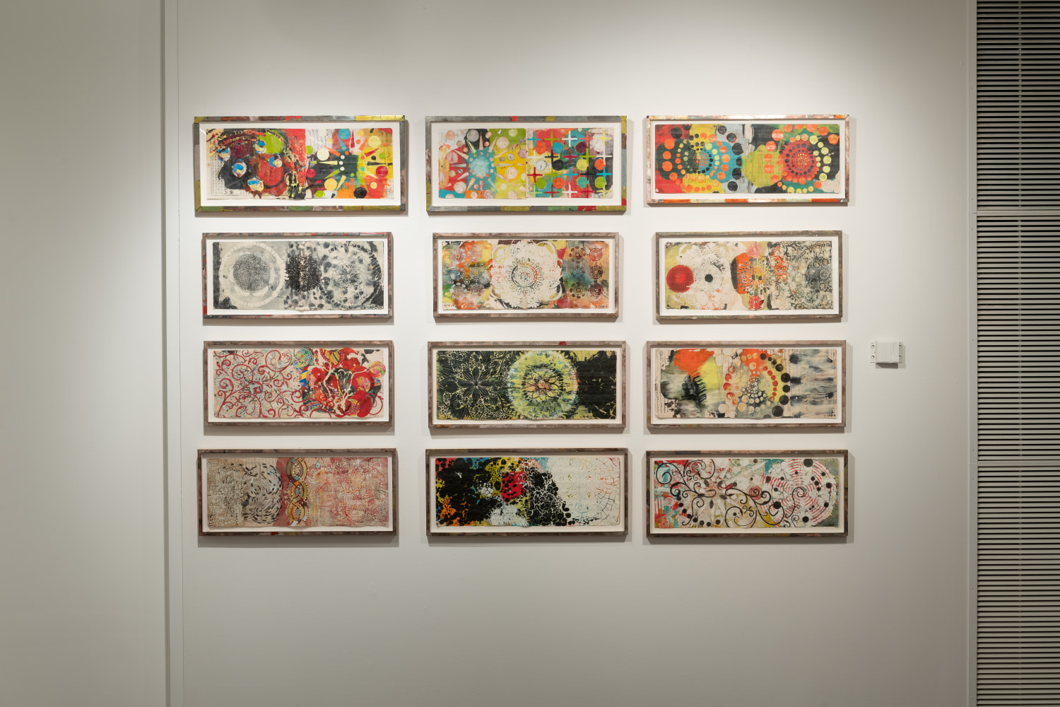 Installation view of&amp;nbsp;Freehand: Drawings and Prints by Judy Pfaff&amp;nbsp;at the Anderson Gallery, Drake University