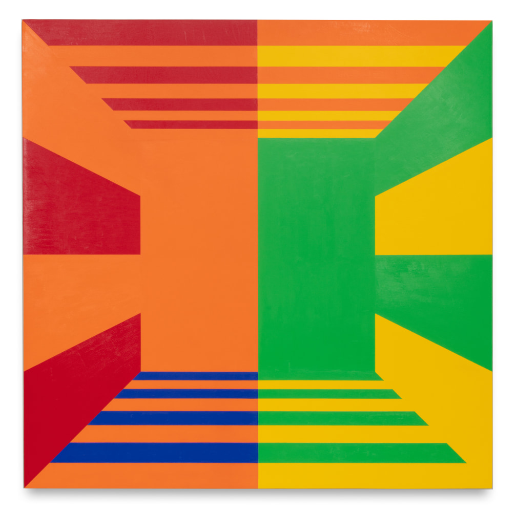 Untitled (2,8,4), 2019, Acrylic paint on canvas over aluminum panel, 48 x 48 x 1 1/2 inches, 121.9 x 121.9 x 3.8 cm