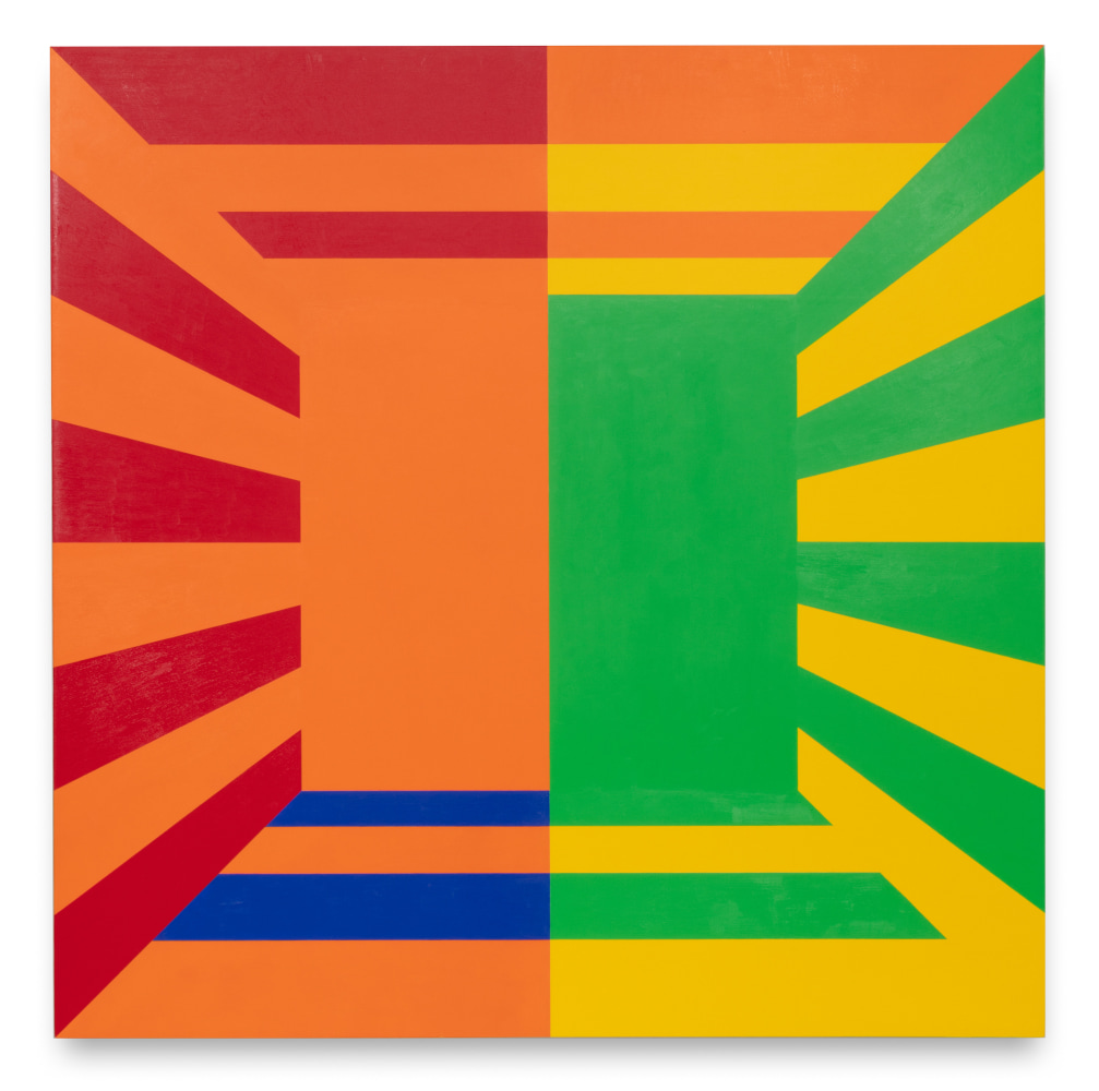 Untitled (2,4,8), 2019, Acrylic paint on canvas over aluminum panel, 48 x 48 x 1 1/2 inches, 121.9 x 121.9 x 3.8 cm