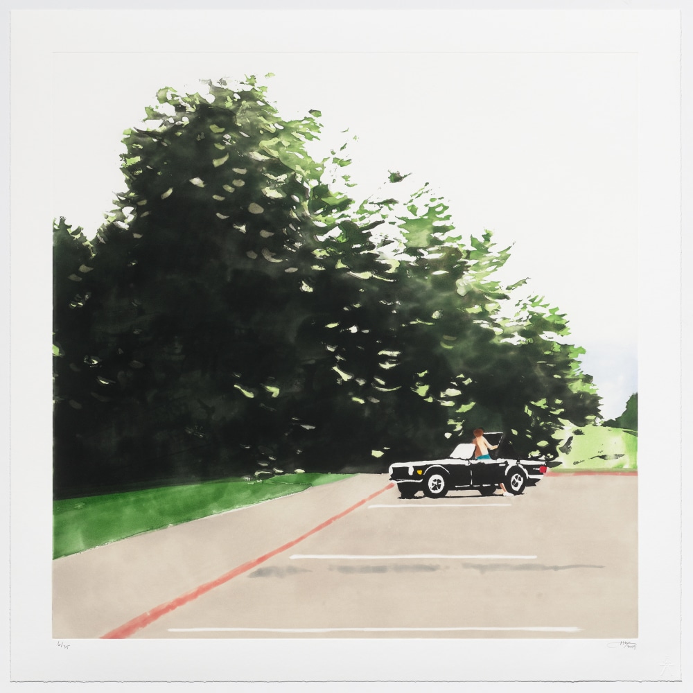 Convertible, 2019, Spit-bite aquatint in colors and aquatint with drypoint on wove paper, edition 6/35.&amp;nbsp;Image &amp;copy; The Museum of Fine Arts, Houston.