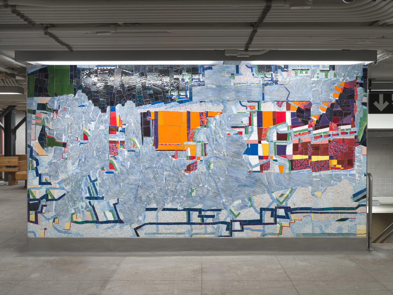 Liminal Location,&amp;nbsp;2024,
NYCT 68 St-Hunter College Station.
Commissioned by MTA Arts &amp;amp; Design.
Photo by Stan Narten.