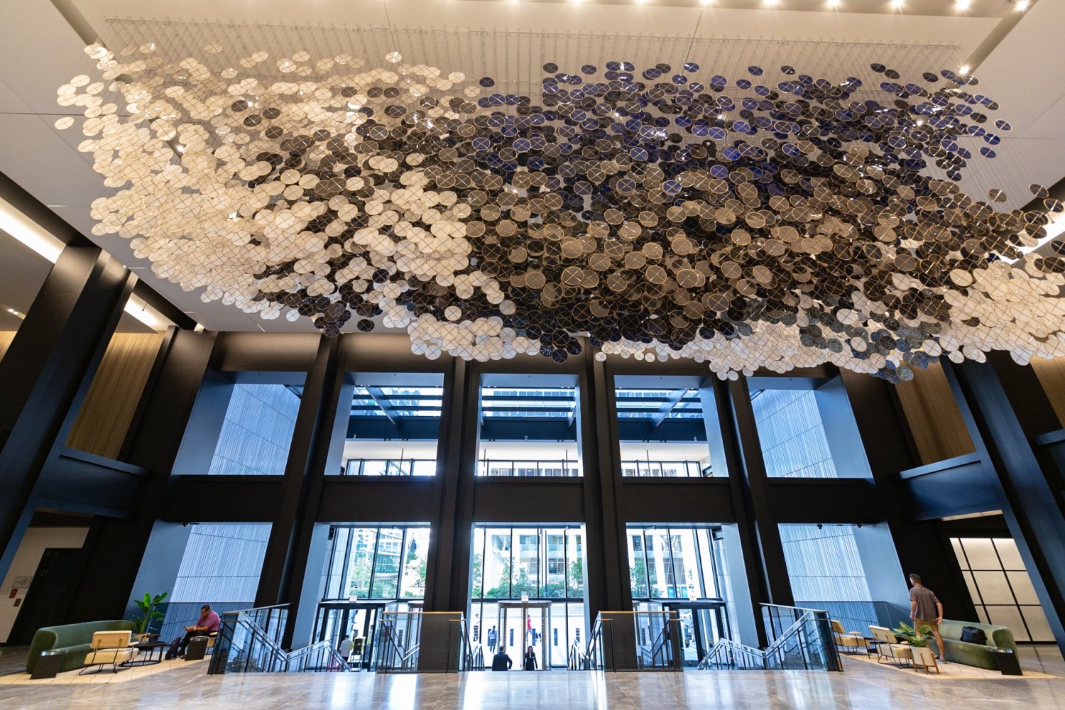 Installation view of&amp;nbsp;In the Heart of this Infinite Particle of Galactic Dust, 2019, Willis Tower, Chicago, IL