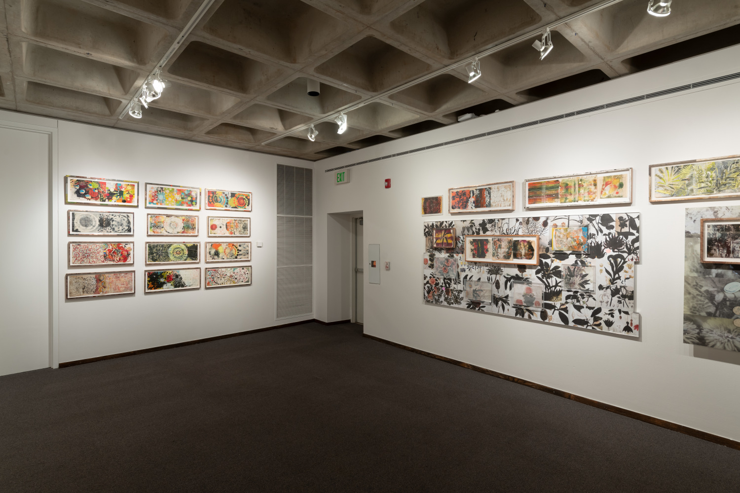 Installation view of&amp;nbsp;Freehand: Drawings and Prints by Judy Pfaff&amp;nbsp;at the Anderson Gallery, Drake University