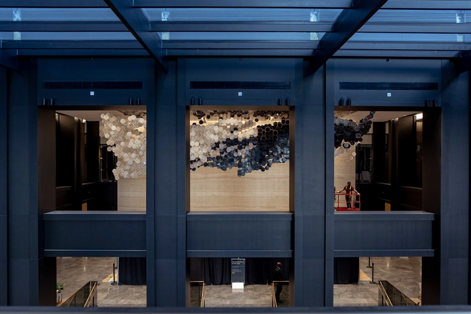 Installation view of&amp;nbsp;In the Heart of this Infinite Particle of Galactic Dust, 2019, Willis Tower, Chicago, IL