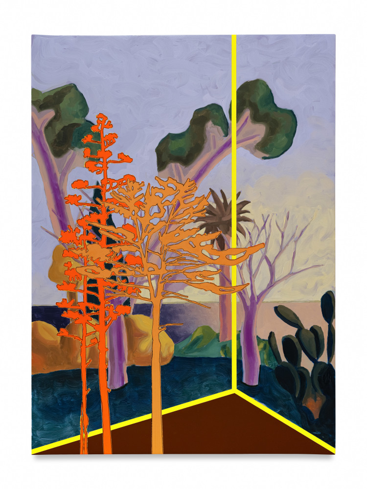 Whitney Bedford, Veduta (Salvo Marzo), 2024, Ink and oil on linen on panel, 31 1/2 x 23 inches, 80 x 58.4 cm, MMG#36339