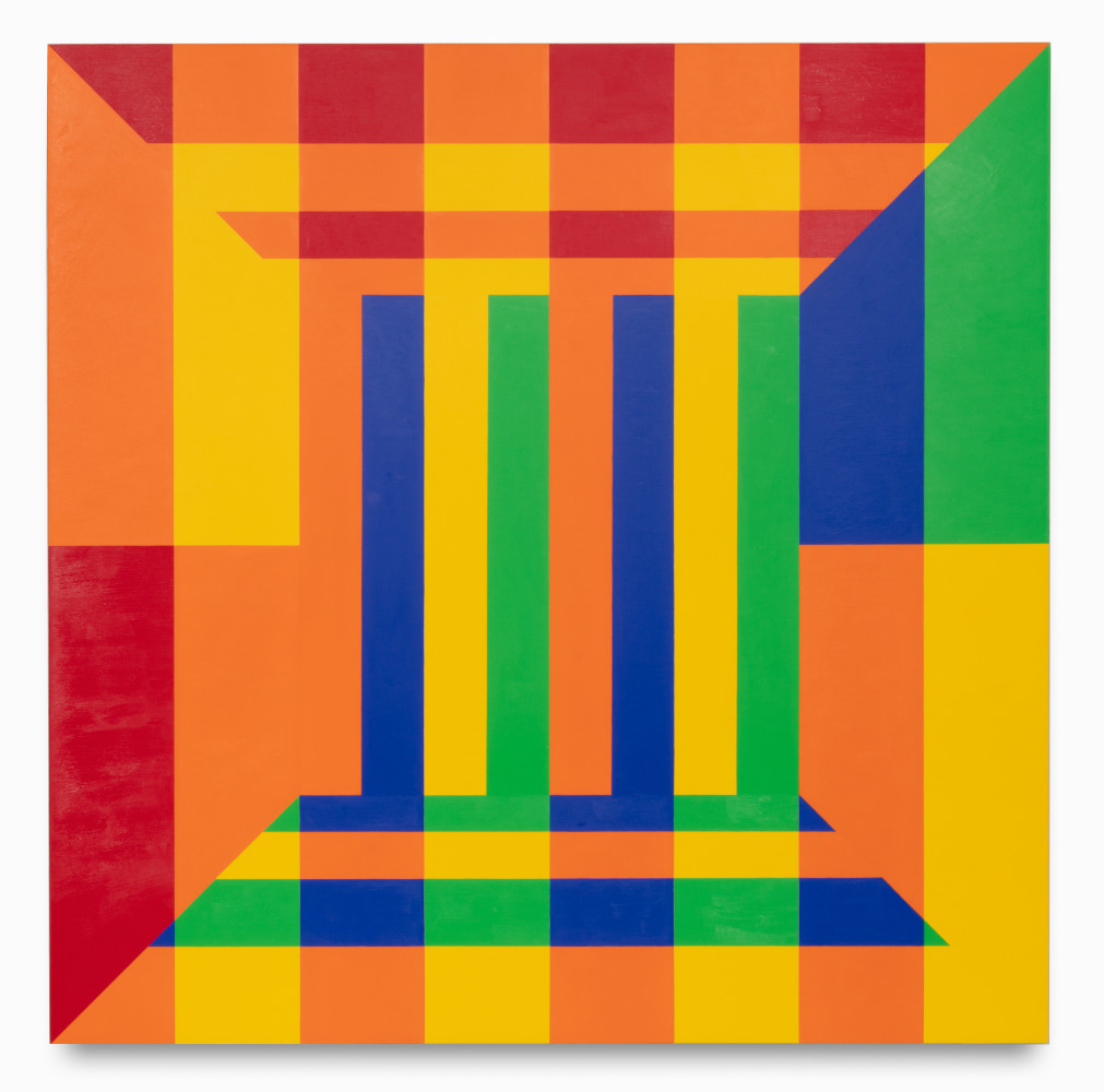 Untitled (8,2,4), 2019, Acrylic paint on canvas over aluminum panel, 48 x 48 x 1 1/2 inches, 121.9 x 121.9 x 3.8 cm