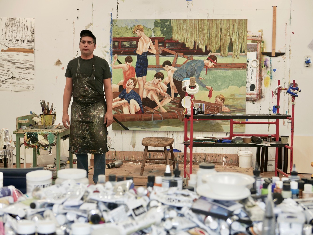 Hernan Bas in his studio.