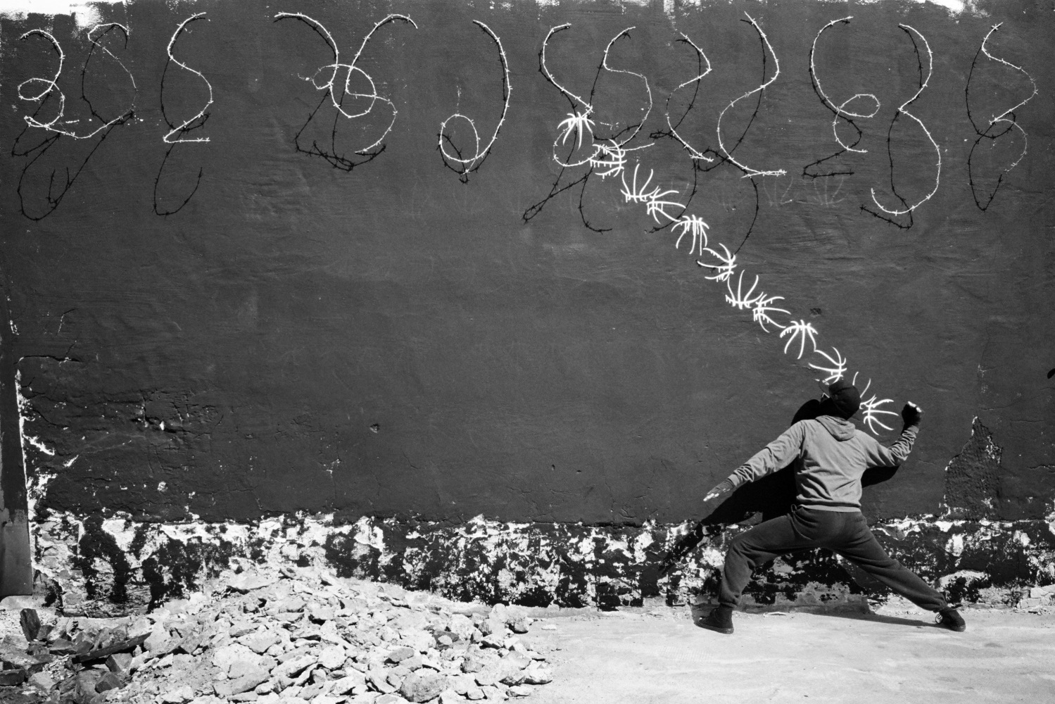 ROBIN RHODE

Four Plays, 2012&amp;ndash;2013 (detail)

Black and white inkjet print

Framed, overall:&amp;nbsp;71.81 x 103.31 inches

182.4 x 262.4 cm

Edition of 5 with 2 AP