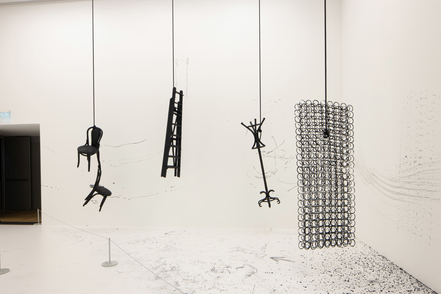 Robin Rhode:&amp;nbsp;Memory Is the Weapon

Installation view, Kunstmuseum Wolfsburg, Wolfsburg, Germany, 2019&amp;ndash;2020

Photo by&amp;nbsp;Marek Kruszewski,&amp;nbsp;&amp;copy; Kunstmuseum Wolfsburg