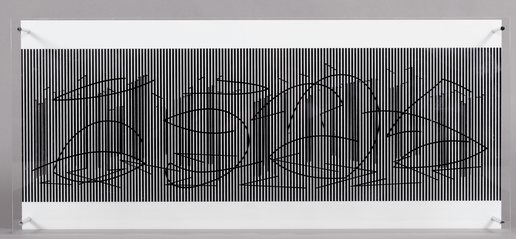 Jes&amp;uacute;s Rafael Soto

Escritura (S&amp;eacute;rie SINTESIS), 1978

Plexiglass&amp;nbsp;and metallic bars

30h x 70w x 8d cm
11 103/127h x 27 71/127w x 3 19/127d in

Edition 62/110