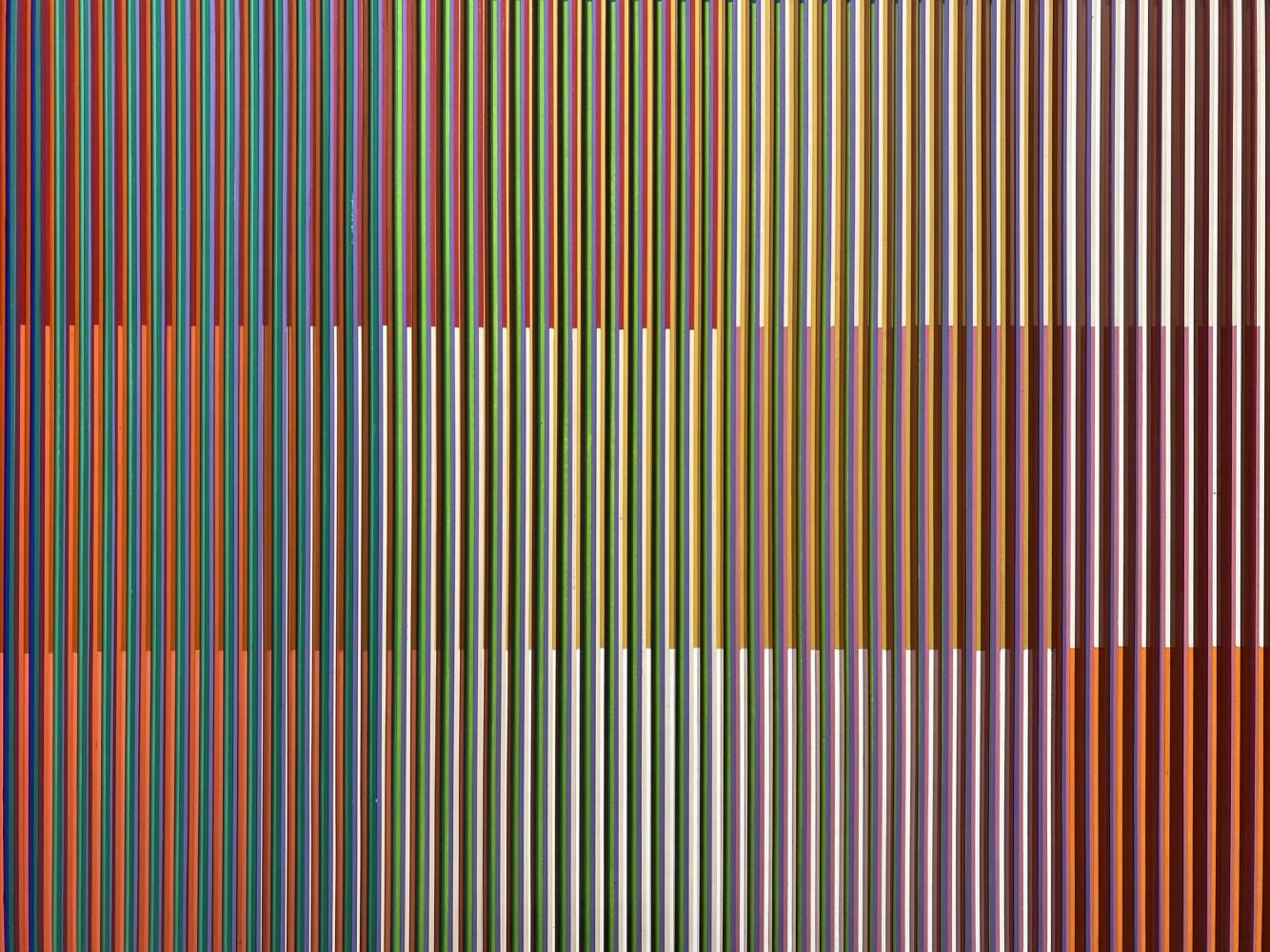Carlos Cruz-Diez

Detail of Physichromie 678, 1973

Acrylic paint on cardboard, PVC and wood, aluminum frame.
100h x 100w cm
39 47/127h x 39 47/127w in

Unique&amp;nbsp;