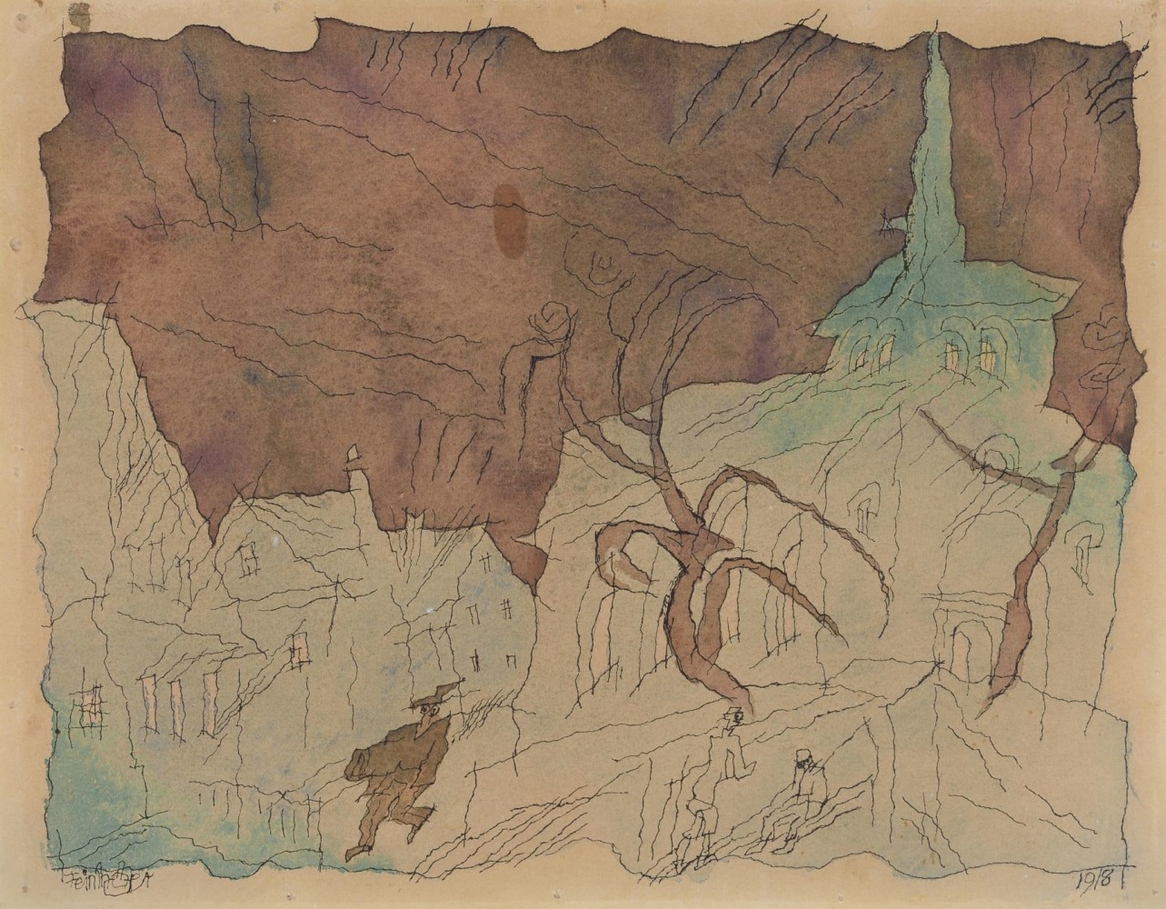 Lyonel Feininger (1871-1956)

(Taubach), 1918

Watercolor and ink on paper

9 1/8 x 12 in. (24 x 30.5 cm)

Signed lower left:&amp;nbsp;Feininger&amp;nbsp;

Dated lower right:&amp;nbsp;1918