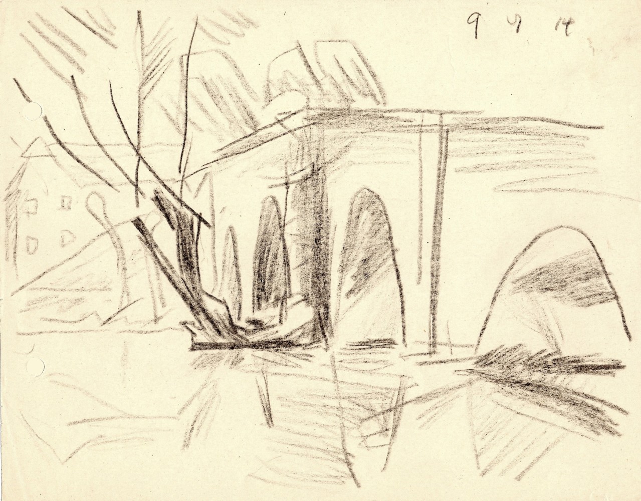 Lyonel Feininger (1871&amp;ndash;1956)

(Stone Bridge, Oberweimar), 1914

Pencil on paper
6 1/4 x 8 in. (15.9 x 20.3 cm)
Dated upper right: 9 VI 14

&amp;nbsp;

AMFA 0915