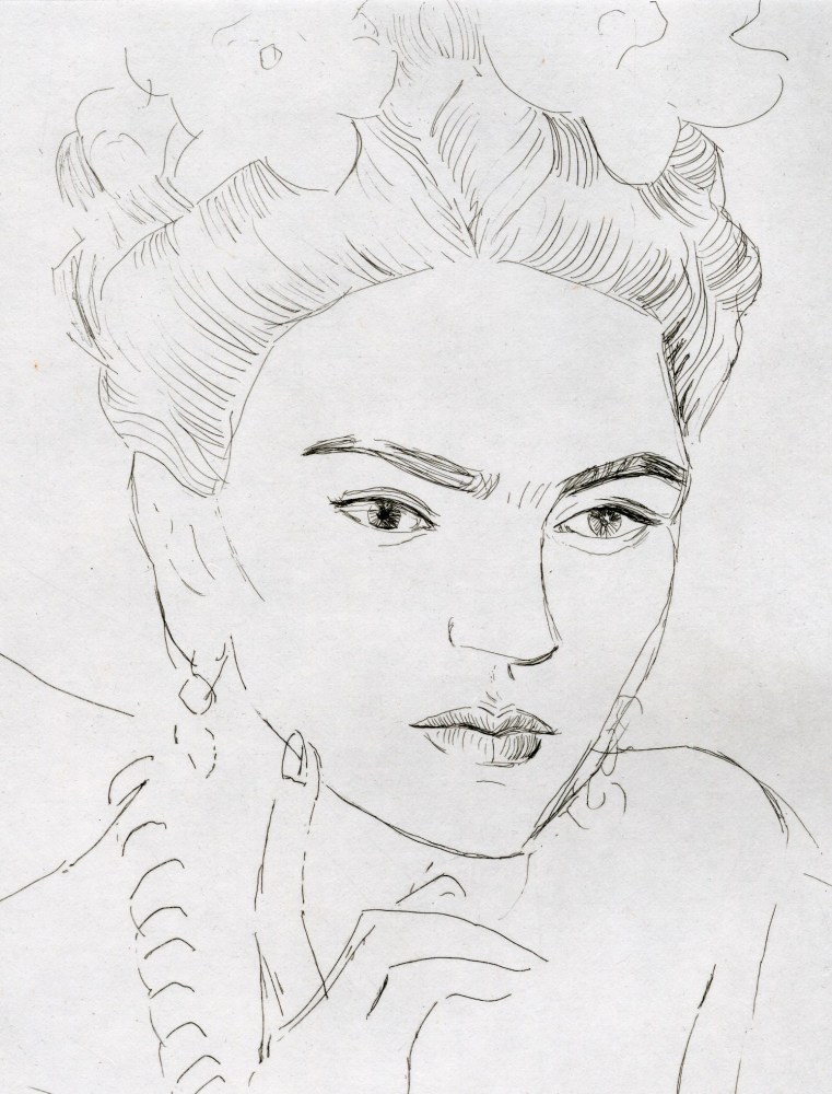 Frida (detail), 2007
Etching on Japanese Surface Gampi paper
14 1/2&amp;nbsp;x 11 3/4&amp;nbsp;inches
Edition of 20