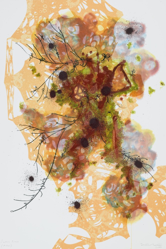 Saturn Time (Altar), 2008
Monoprint with engraving, watercolor, silkscreen and hand-painting
49 x 34 inches