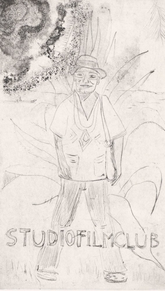 Peter Doig, studiofilmclub (the tourist), 2025