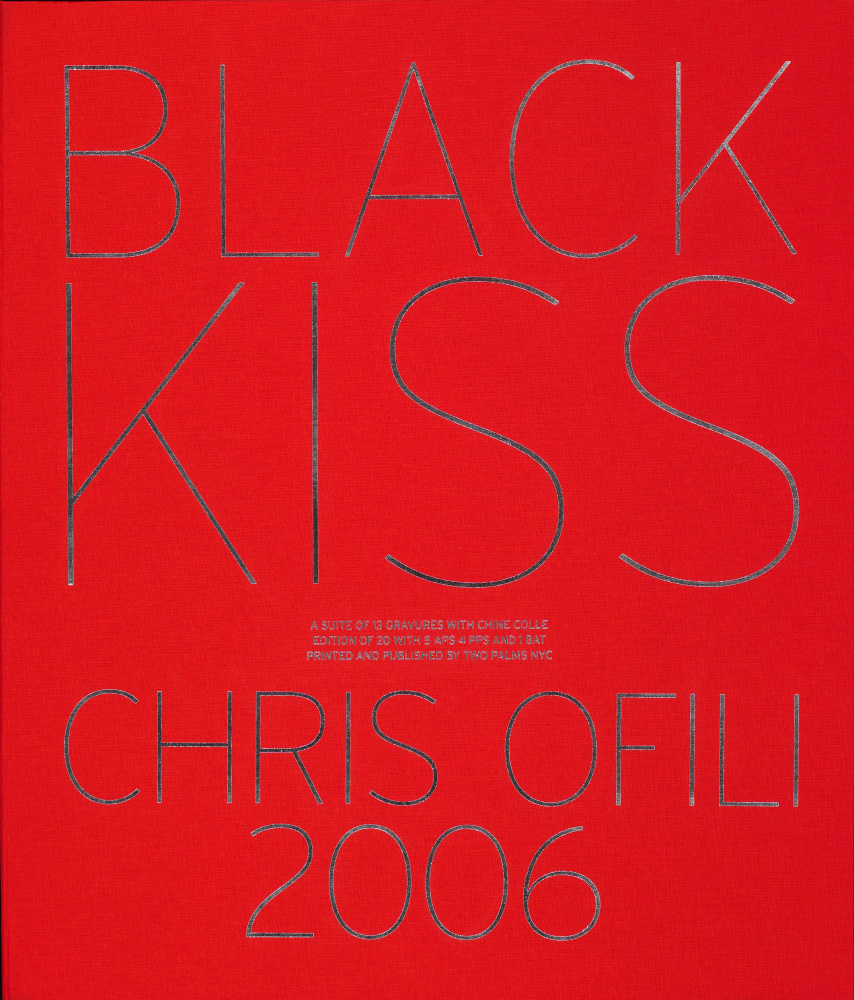 Black Kiss (Portfolio Box), 2006
Portfolio of 13 gravures with chine coll&amp;eacute;, title page, and colophon on Somerset paper handtorn to size in a cloth-covered box with silver stamping.
21 x 17 inches
Edition&amp;nbsp;of 20