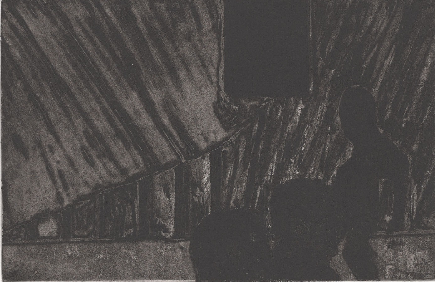 Peter Doig, studiofilmclub (black curtain), 2025