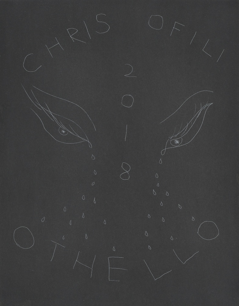 Othello (Title Page),&amp;nbsp;2018
Suite of 10 etchings with title page and colophon, aquatint, black mica, and white ink in a portfolio box.&amp;nbsp;
15&amp;nbsp;x 11 1/4 inches
Edition of 20