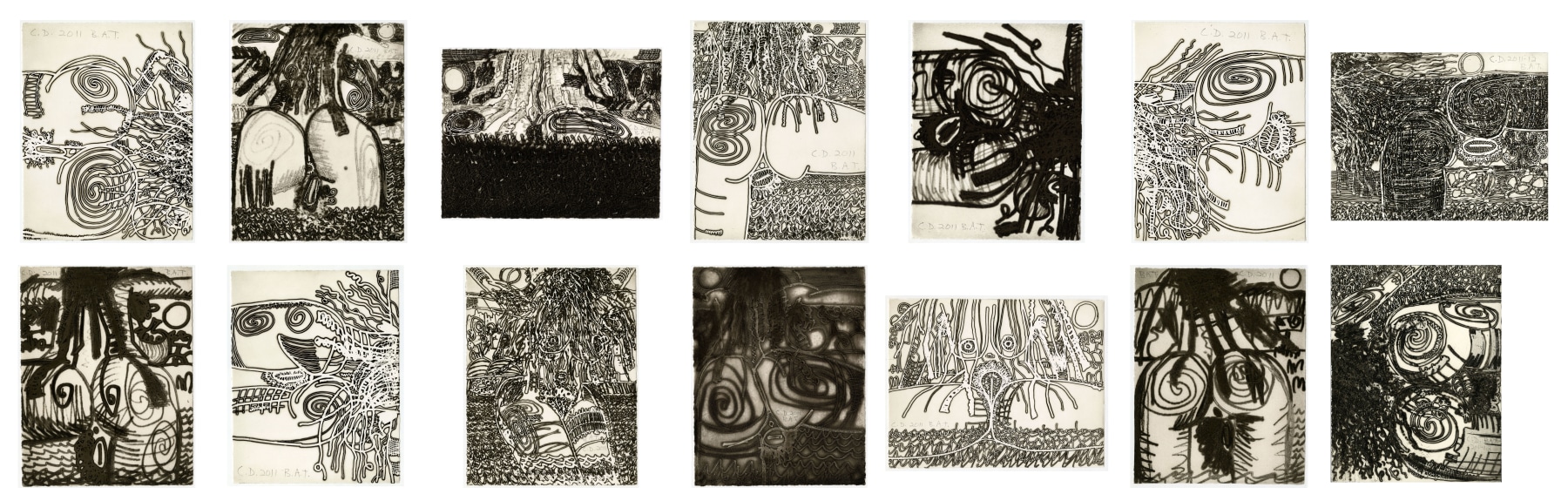 The Nude, 2011
Set of 14 etchings with aquatint
Each etching is approximately 9 x 7&amp;nbsp;inches