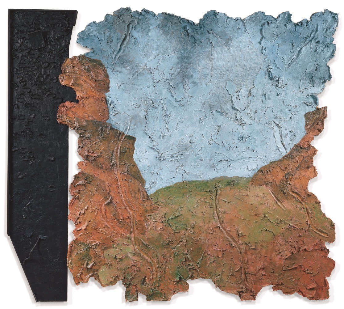 Gordale

Oil, papier-m&amp;acirc;ch&amp;eacute;, Spackle, and aluminum wire on foam core and plywood panel 95 &amp;times; 108 &amp;times; 5&amp;quot; 1987