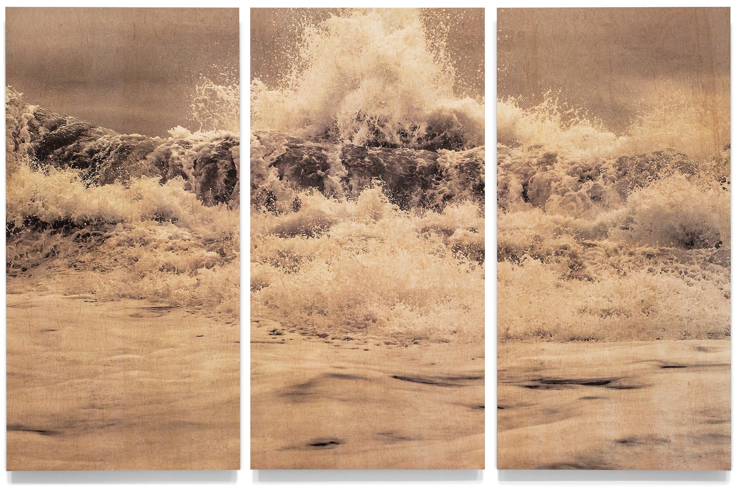 Wood Wave LIV, triptych

UV cured ink on maple veneer 74 &amp;times; 114&amp;quot;, three panels, 74 &amp;times; 37&amp;quot; (panel size) 2015

UV cured ink on maple veneer 148 x 225&amp;quot;, three panels, 148 x 74&amp;quot; (panel size) 2017