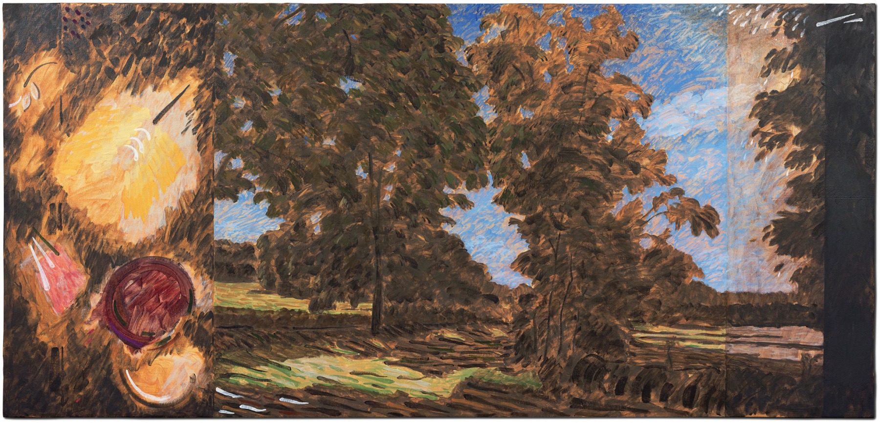 Souvenir of a Land I Almost Knew

Oil on canvas 47 x 99&amp;quot; 1994