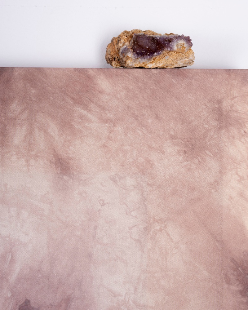 Martha Tuttle
I wake before dawn to feel the cool air on my body, 2025
Silk, pigment, dye, and geode&amp;nbsp;
48 x 32 inches (122 x 81.3 cm)&amp;nbsp;
(MTU25-03)&amp;nbsp;