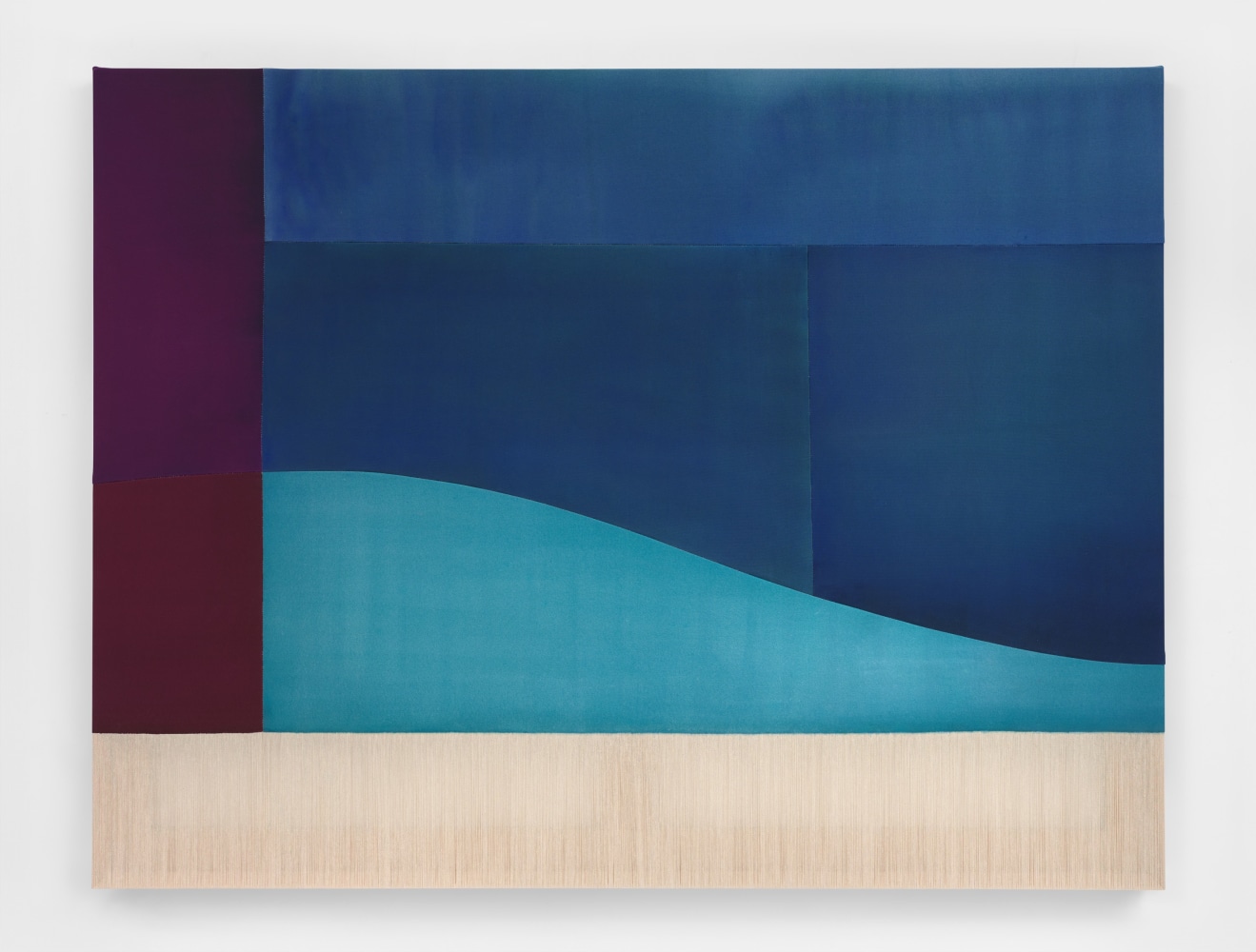 Rebecca Ward
low slope (turquoise), 2024
Acrylic and dye on stitched canvas
45 x 60 inches (114.3 x 152.4 cm)
(RWA24-01)