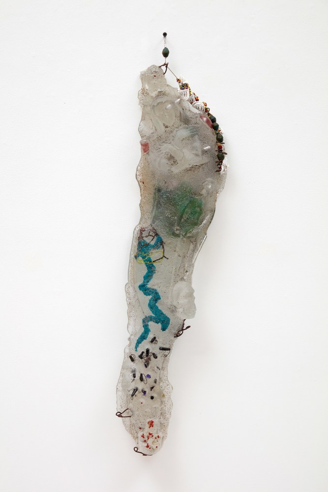 Joyce J. Scott&amp;nbsp;
Virgin Water, 2000&amp;nbsp;
Glass and mixed media&amp;nbsp;
31 x 8 x 3 inches (78.7 x 20.3 x 7.6 cm)
(JJS00-01)&amp;nbsp;