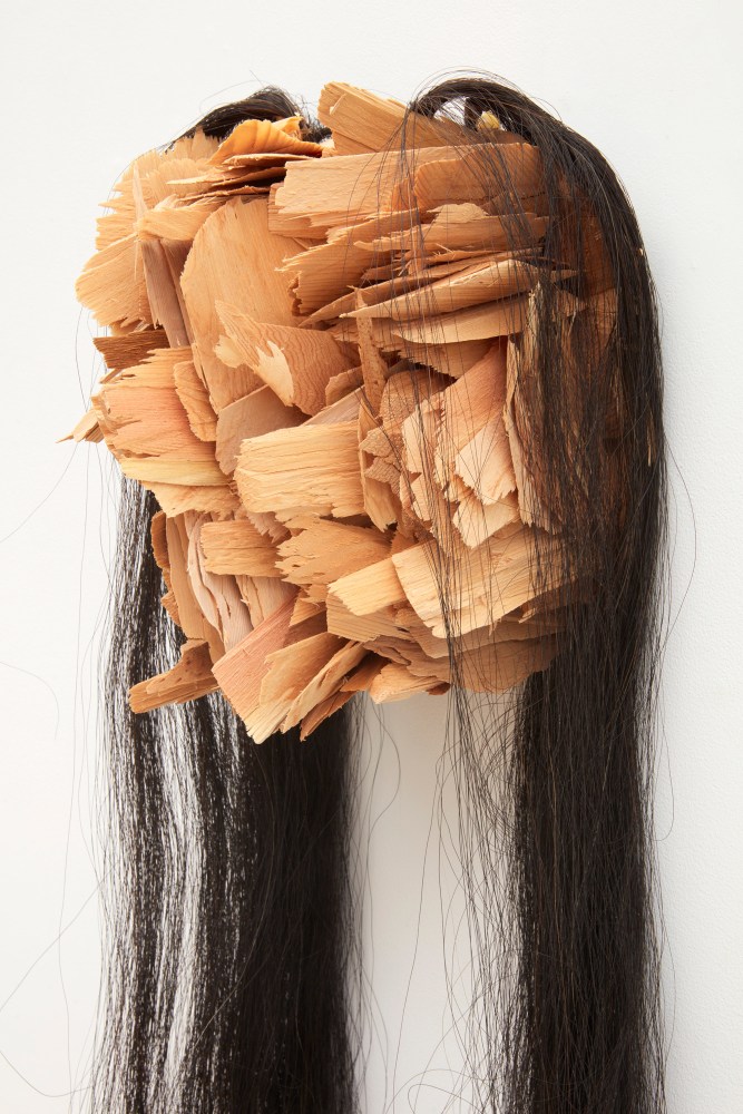 Nicholas Galanin
Raven, 2021
Wood carving and hair
34 x 13 x 9 1/2 inches (86.4 x 33 x 24.1 cm)
(NGA21-11)
