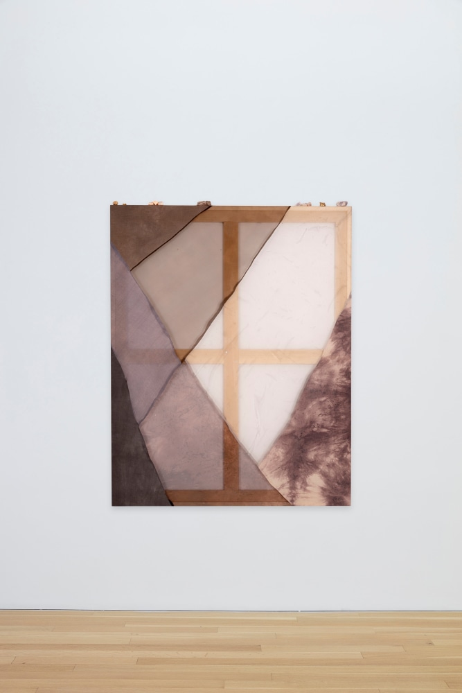 Martha Tuttle

I walk along the bottom of a canyon, finding mineral matter and fragments of bones, 2025

Silk, pigment, dye, geode fragments, bronze casts of cow bones

60 x 48 inches (152.4 x 122 cm)

(MTU25-02)