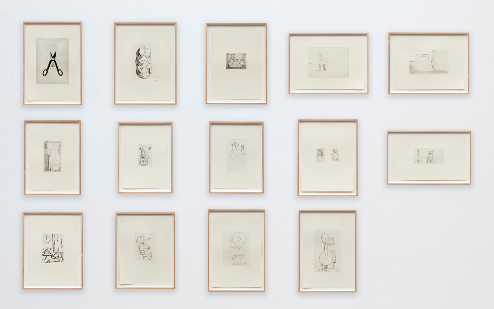 Louise Bourgeois&amp;nbsp;
Autobiographical Series, 1994&amp;nbsp;
14 etchings with drypoint and aquatint on Somerset paper
Various dimensions&amp;nbsp;
Edition of 35 + proofs&amp;nbsp;
Printed by Harlan&amp;nbsp;&amp;amp; Weaver Intaglio, New York
Published by Peter Blum Edition, New York&amp;nbsp;