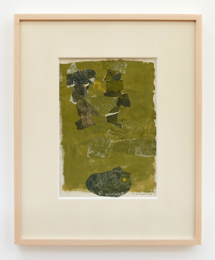 
Sonja Sekula
&amp;Eacute;tude d&amp;#39;ao&amp;ucirc;t, 1959
Gouache and collage on paper
11 3/4 x 8 1/4 inches (30 x 21.1 cm)
(SSK59-02)