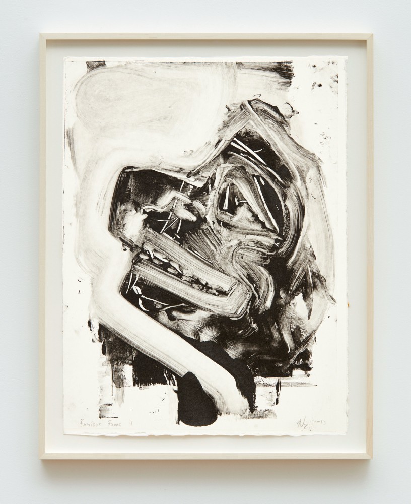 
Nicholas Galanin
Familiar Faces 4, 2013
monotype on paper
12 1/4 x 9 3/8 inches (31.1 x 23.8 cm)
(NGA13-04)